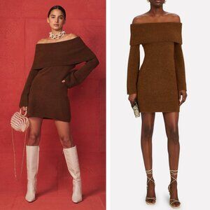 NEW Cult Gaia Sophie Knit Dress Henna Melange Alpaca Wool Resortwear Vacation